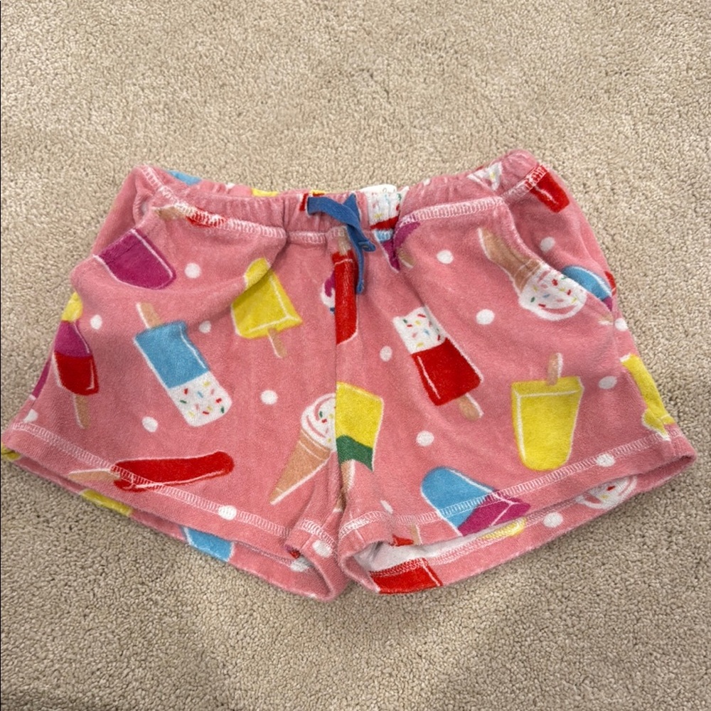 Mini Boden Colorful Ice Cream Print Terry Cloth Shorts